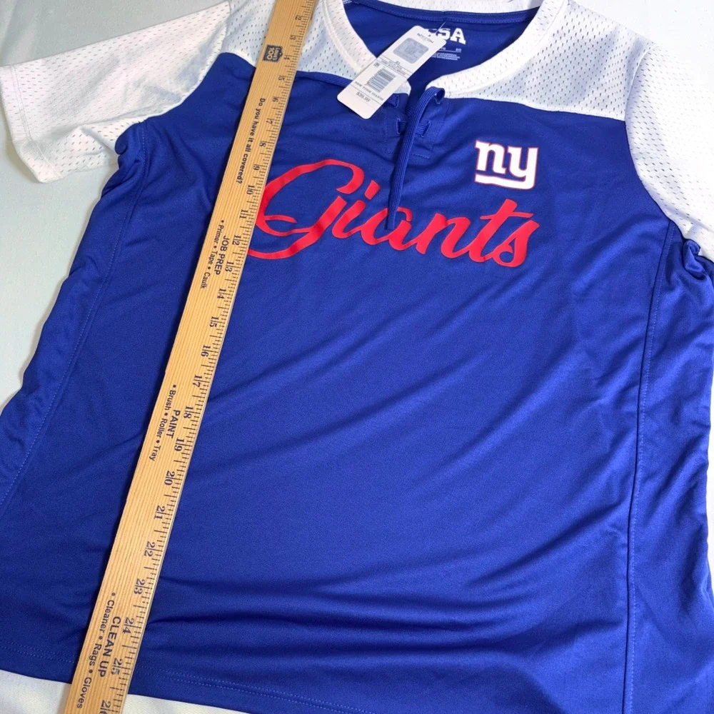 NFL Team Apparel NY Giants Jersey XL Royal Blue New Lace Up Mesh Shirt